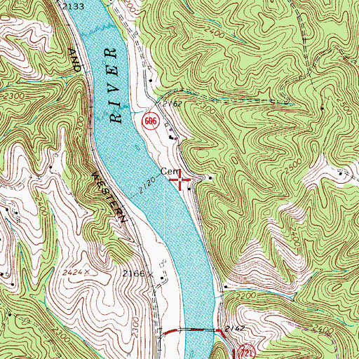 Topographic Map of Dixon Cemetery, VA