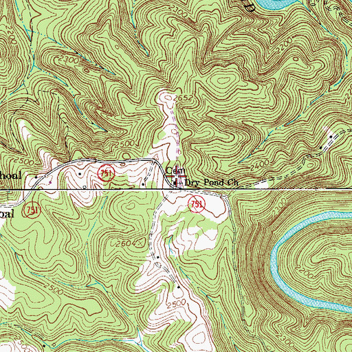 Topographic Map of Dry Pond Cemetery, VA