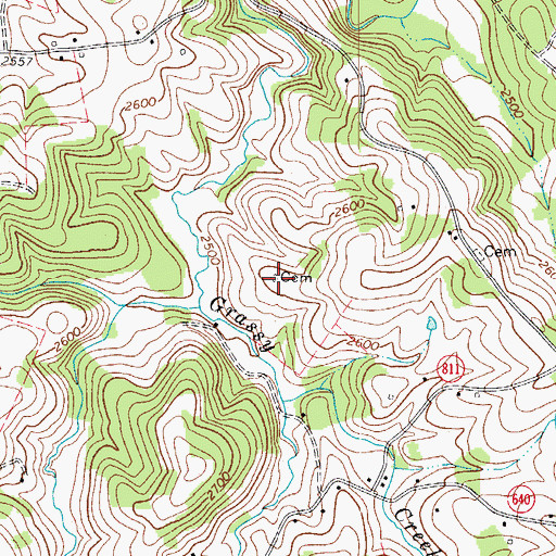 Topographic Map of Eli Sowers Cemetery, VA