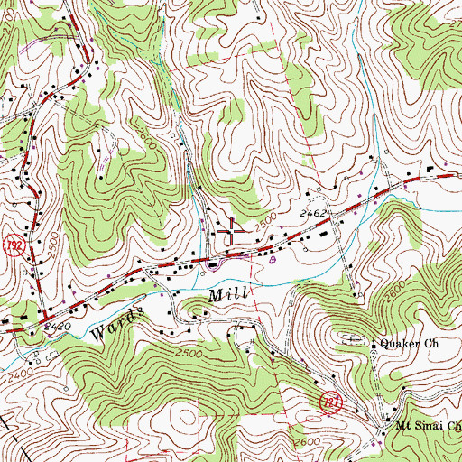 Topographic Map of Farmville School (historical), VA
