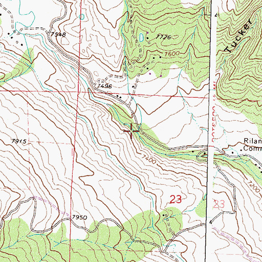 Topographic Map of Hack Creek, CO