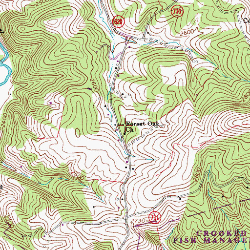 Topographic Map of Forest Oak School (historical), VA
