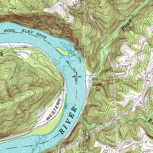 Topographic Map of Fowler Ferry (historical), VA