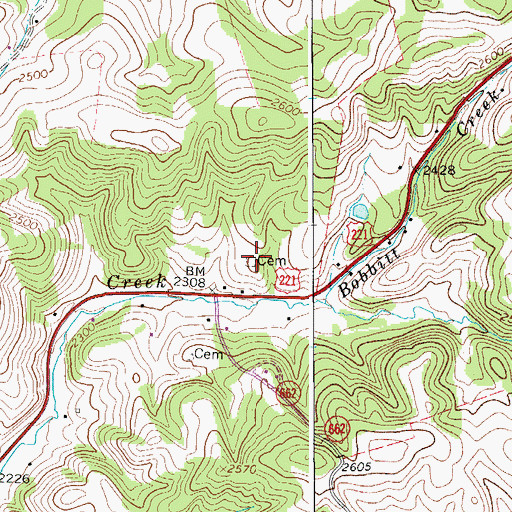 Topographic Map of Gallimore-McPeak Cemetery, VA