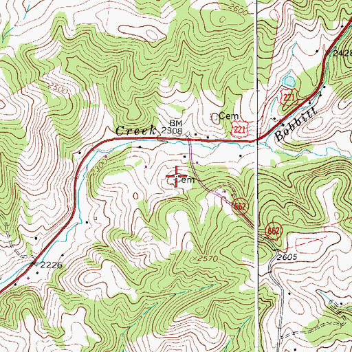 Topographic Map of Gardner Cemetery, VA