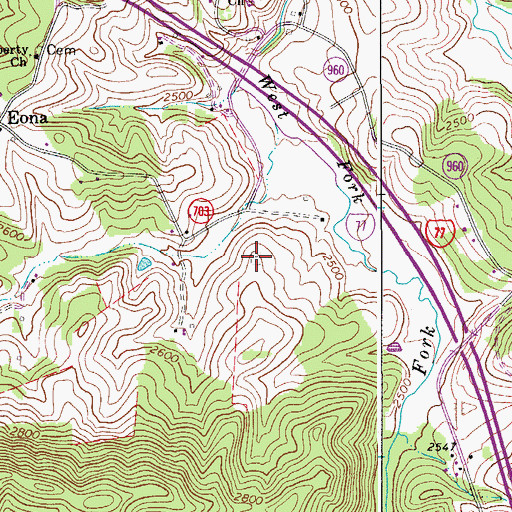 Topographic Map of Gardner Cemetery, VA