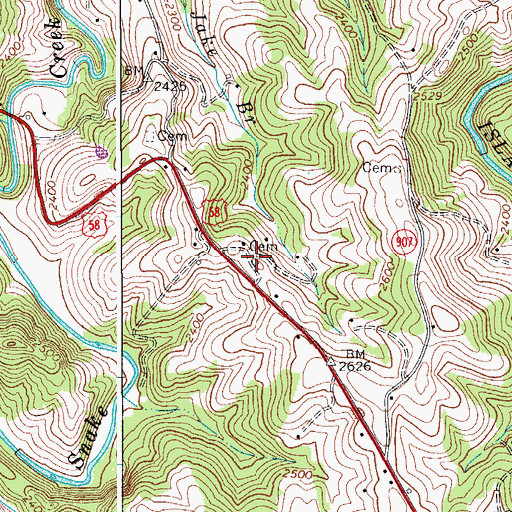 Topographic Map of Goad Cemetery, VA