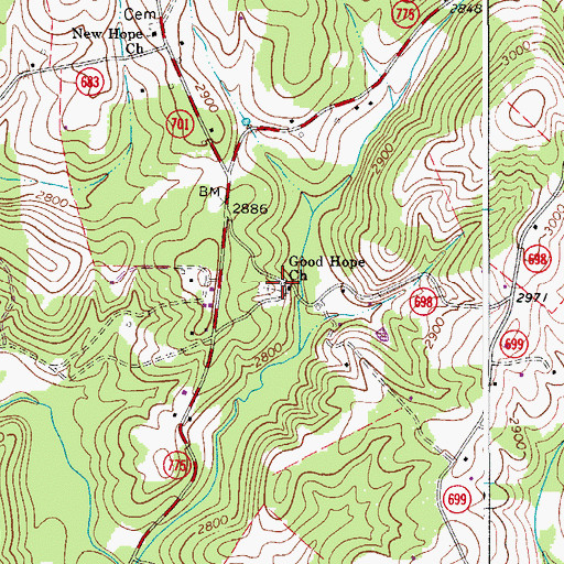 Topographic Map of Good Hope Cemetery, VA
