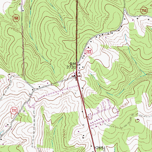 Topographic Map of Grassy Creek Church (historical), VA