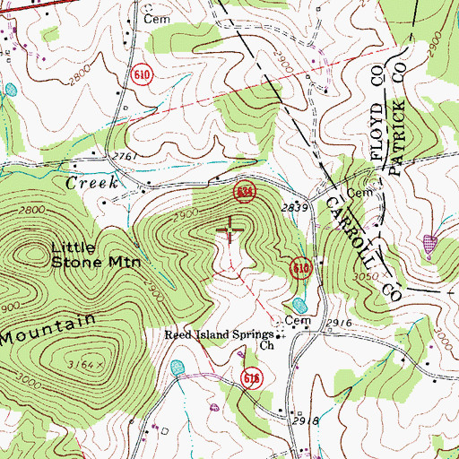 Topographic Map of Greene Knob, VA