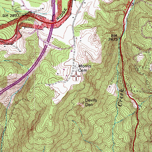 Topographic Map of Harris Mountain, VA