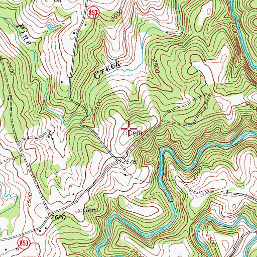 Topographic Map of Henry F Vass Cemetery, VA