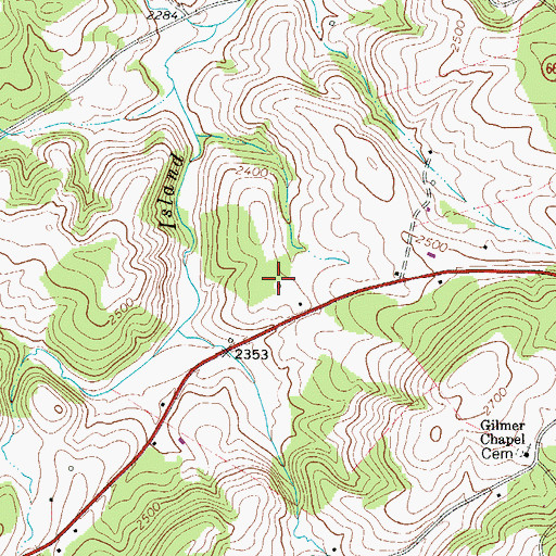Topographic Map of Hillsville Elementary School, VA