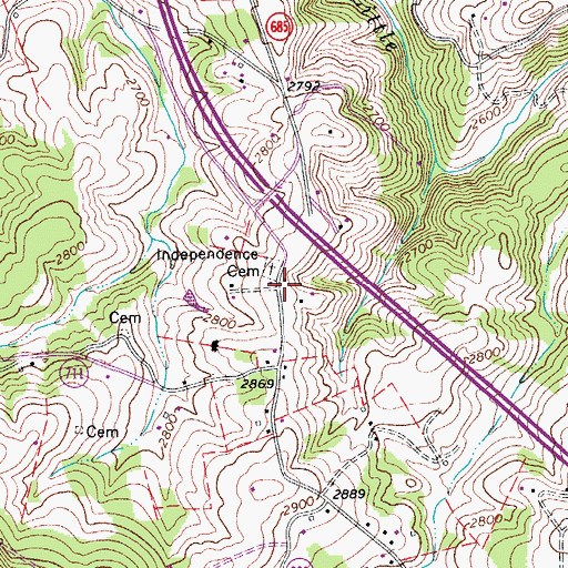 Topographic Map of Independence School (historical), VA