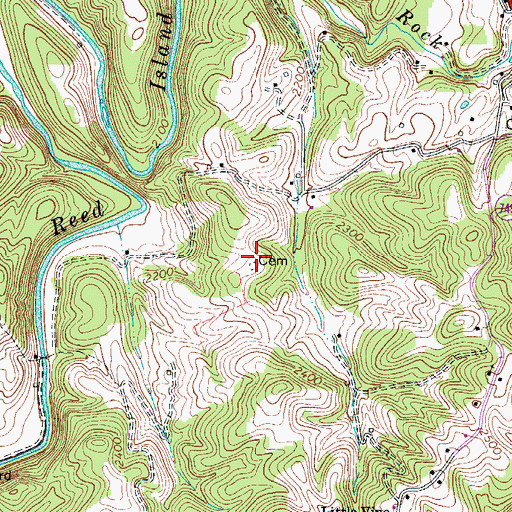Topographic Map of Jackson Peak Cemetery, VA