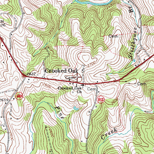 Topographic Map of James F Goad Cemetery, VA
