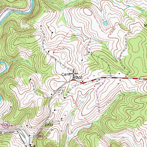 Topographic Map of Jennings Cemetery, VA