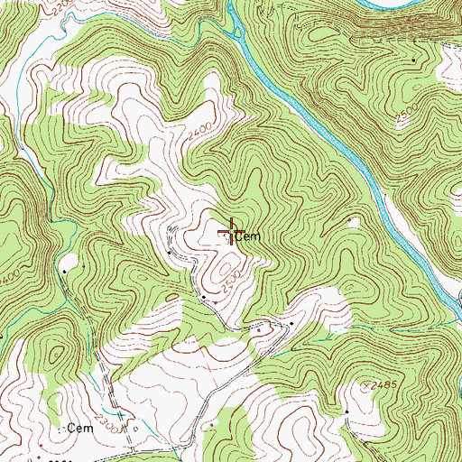 Topographic Map of Jennings Cemetery, VA