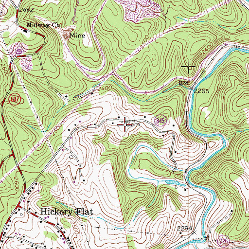 Topographic Map of Jennings Cemetery, VA