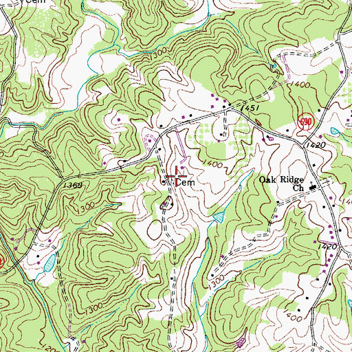 Topographic Map of Johnson Cemetery, VA