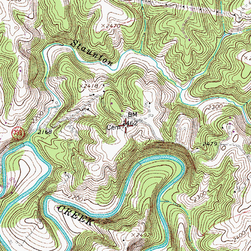 Topographic Map of Joseph Bryant Cemetery, VA