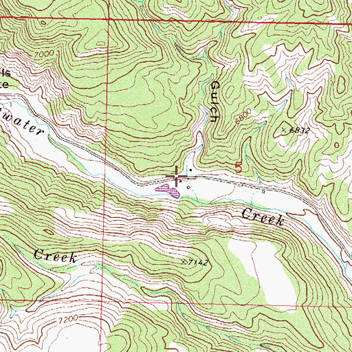 Topographic Map of Lucky Gulch, CO