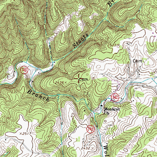 Topographic Map of King Cemetery, VA