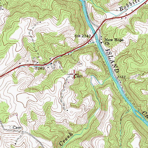 Topographic Map of Largen Cemetery, VA