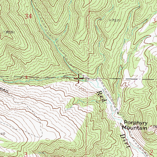 Topographic Map of West Fork Red Dirt Creek, CO