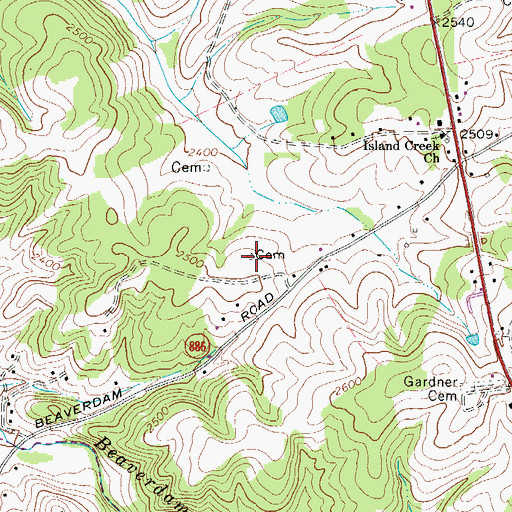 Topographic Map of Mabry Cemetery, VA