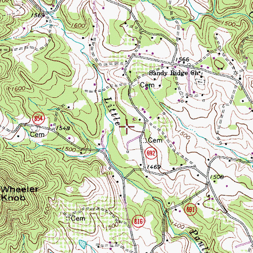 Topographic Map of Marion Cemetery, VA