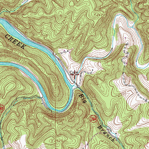 Topographic Map of Marshall Cemetery, VA