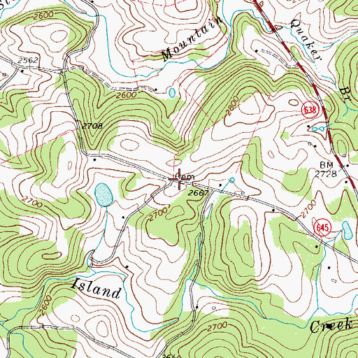 Topographic Map of Marshall Cemetery, VA