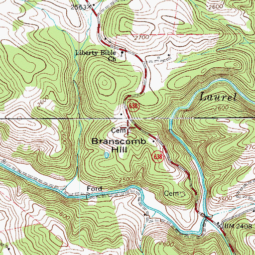 Topographic Map of Marshall Cemetery, VA