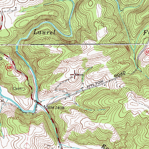 Topographic Map of Marshall-Mabry Cemetery, VA