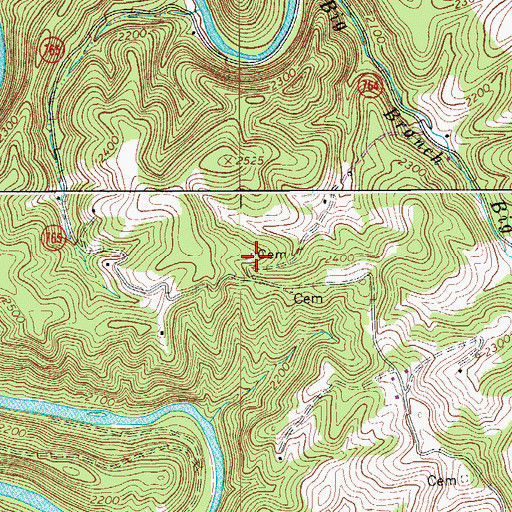 Topographic Map of Martin Phillips Cemetery, VA