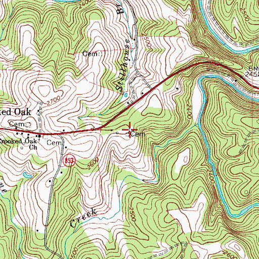 Topographic Map of McGrady Cemetery, VA