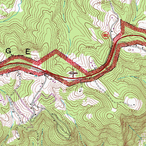 Topographic Map of Milepost 197 Cemetery, VA