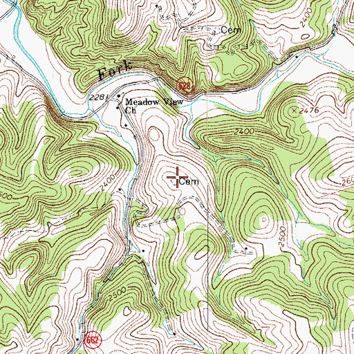 Topographic Map of Montgomery Cemetery, VA