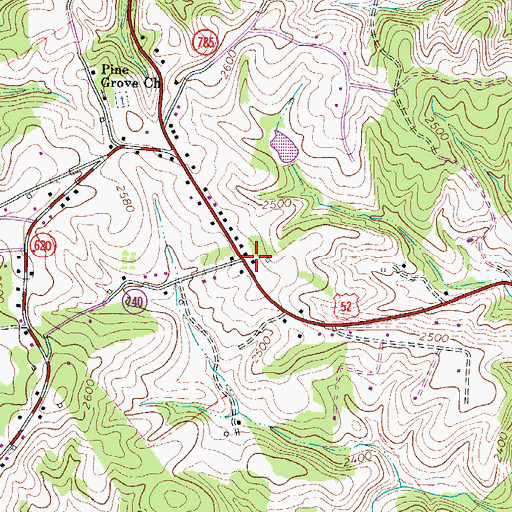 Topographic Map of Mount Tabor School (historical), VA