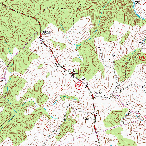 Topographic Map of Mount Vernon School (historical), VA