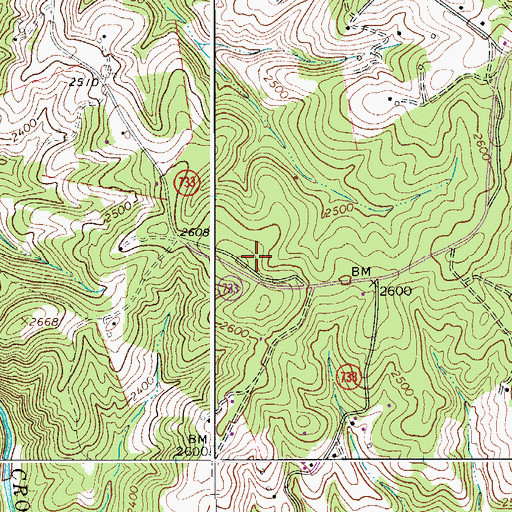 Topographic Map of Nebo School (historical), VA