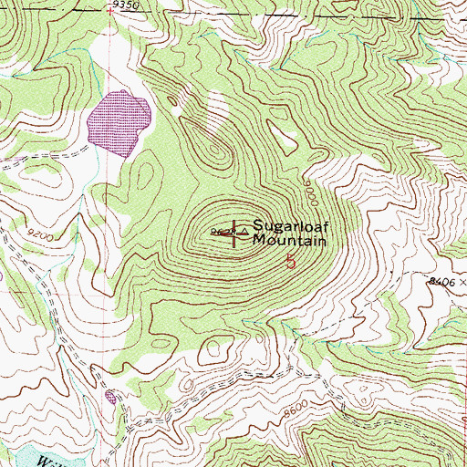 Topographic Map of Sugarloaf Mountain, CO