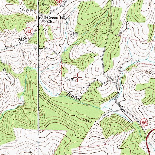 Topographic Map of Nester Cemetery, VA