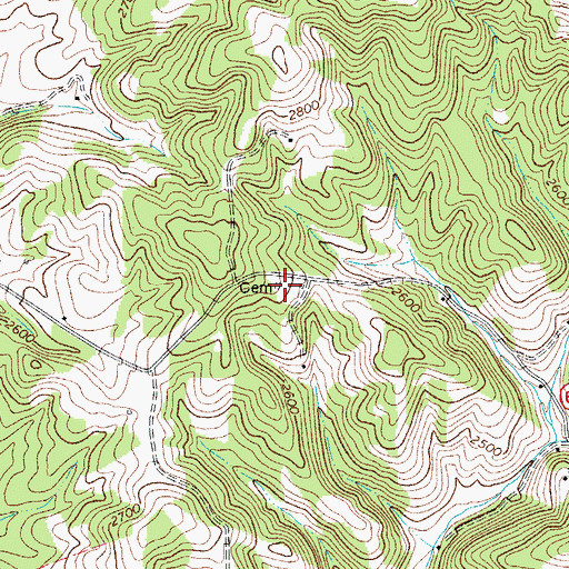 Topographic Map of Newman Cemetery, VA