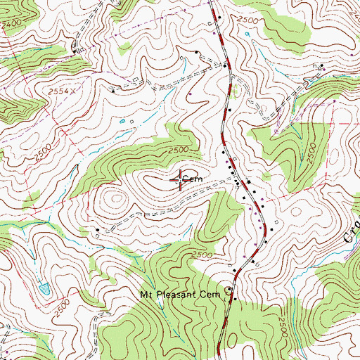 Topographic Map of Nige Lineberry Cemetery, VA