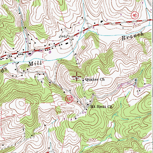 Topographic Map of Old Quaker Cemetery, VA