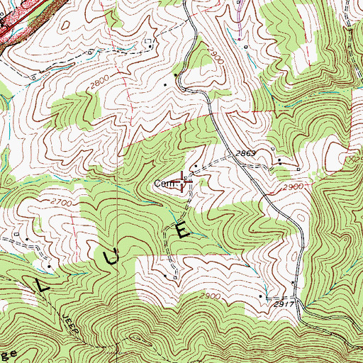 Topographic Map of Parish Cemetery, VA