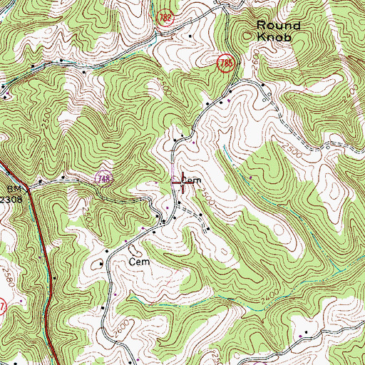 Topographic Map of Parnell Cemetery, VA