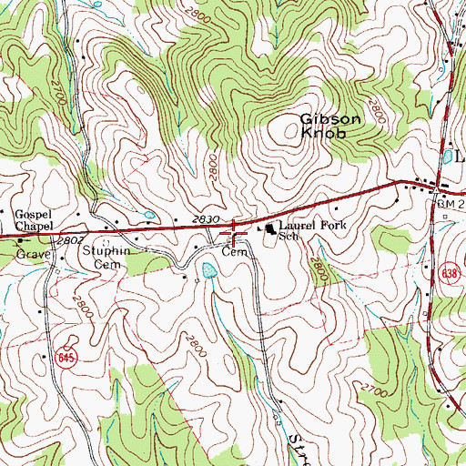 Topographic Map of Pendleton Cemetery, VA